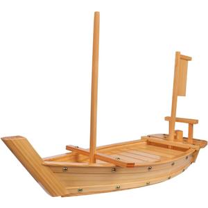 Kichgather 20" Wooden Sushi Serving Tray Boat Plate for Restaurant or Home