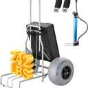 Beach Wagon with 13" Balloon Wheels for Sand,Heavy Duty Folding Beach Cart,242lbs Capacity,Collapsible Storage Bag,Adjustable Handle,Portable Wagon with Pump& Straps for Camping,Fishing&Garden