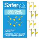 Safer Brand Home SH5026 Houseplant Sticky Stake Insect Traps for Indoor Plants - 16 Traps Included - Controls Aphids, Whiteflies, Fruit Flies, Fungus Gnats, and Other Insects