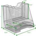 Mind Reader Metal Mesh Desktop File Organizer, 3-Tier Paper Tray with 5 Compartments, Office Mail Sorter, Silver
