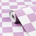 Amiya Checkered Wallpaper Peel and Stick Purple Checkerboard Contact Paper 17.3”X120”Modern Lavender Self Adhesive Vinyl Removable Wall Paper Mosaic for Shelf Liner,Classroom,Cabinets,Living Room Pack Of 2 Purple