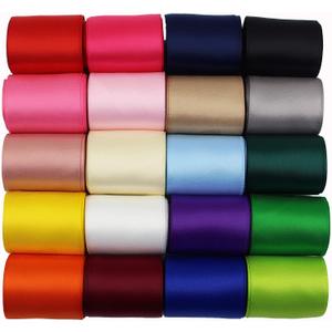 1-1/2 Inch Wide Solid Color Double Sided Polyester Satin Ribbon 20 Colors X 2 Yard Each Total 40 Yds Per Package