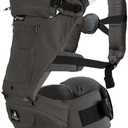 Abiie HUGGS 3-in-1 Baby Carrier w/Hip Seat - Front Facing, Hip Hugger, Back Baby Carrier - Healthy Sitting (M) Position, 3 Mos.-Toddler - Buckle Type Closure - Approved by US Safety Standards - Charcoal Gray