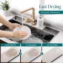 eormoe Diatomite Kitchen Faucet Mat - 14Inch Water Absorbing Stone Tray for Sink, Stone Fast-Drying Faucet Mat for Kitchen Counter Sink Accessories (Light Grey, 14'' x 3.9'')