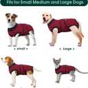 Kuoser Recovery Suit for Dogs Cats After Surgery, Professional Pet Recovery Shirt Dog Abdominal Wounds Bandages, Substitute E-Collar & Cone,Prevent Licking Dog Onesies Pet Surgery Recovery Suit (Red, XXL)