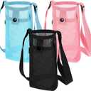 3pcs Bottle Holder Strap,Water Bottle Sling Carrier,Adjustable Lightweight Water Bottles Shoulder Strap with Shoulder Straps and Pocket for Hiking, Walking and Traveling, 3 Colors
