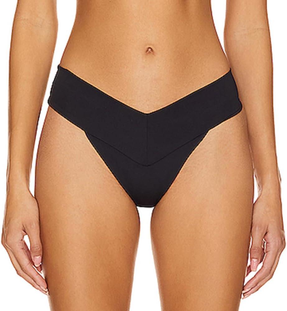 YELAIVP Women's Cheeky Bikini Bottom V Cut Bikini Swimsuit Bottoms High Cut Bathing Suit Swim Bottoms (897_black), S