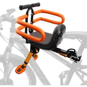 XIEEIX Kids Bike Seat with Handlebar Attachment, Detachable Front Mounted Child Bicycle Seats with Foot Pedals for Children 2~5 Years, Compatible with All Adult Mountain Bikes (Handle+Seat)