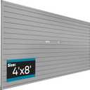 Brakki PVC Slat Wall Paneling 4x8 ft, Garage Organizer Storage System, Grey Slatwall Panels for Garage Organization Product, Heavy Duty Wall Mounted Tool Storage for Home