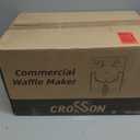 CROSSON Commercial Waffle Maker,Professional Round Belgian Waffle Maker Non-Stick Plate Machine with Temp and Time Control for Home Kitchen, Restaurant Bakeries Kitchen 120V/1300W