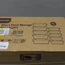 KOMUEE 10 Pack Glass Food Storage Containers, Meal Prep Containers with Lids, Airtight Glass Lunch Boxes, Freezer, Oven, and Microwave Safe (Gray)