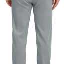 Comdecevis Men's Casual Elastic Waist Pants for Seniors with Magnet Button (Black, M)