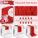 10 Pack Red Cheesecloth Table Runner 17x108 Inch Semi Sheer Boho Rustic Gauze Cheese Cloth Table Runners for Wedding Party Birthday Baby Shower Home Dcor