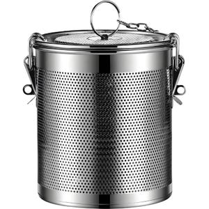 Stainless Steel Tea Ball Strainer Tea Infuser Soup Seasonings Seperation Basket Spice Filter Seasoning Strainer Mesh Filter Extra Fine with Chain Hook-3.2L (16CM*16CM)