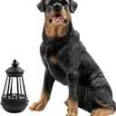 Notakia Resin Dog Rottweiler Statues and Sculptures with Solar Led Home Garden Decoration Windproof Lamp Outdoor Lighting Decor (Rottweiler &LED)