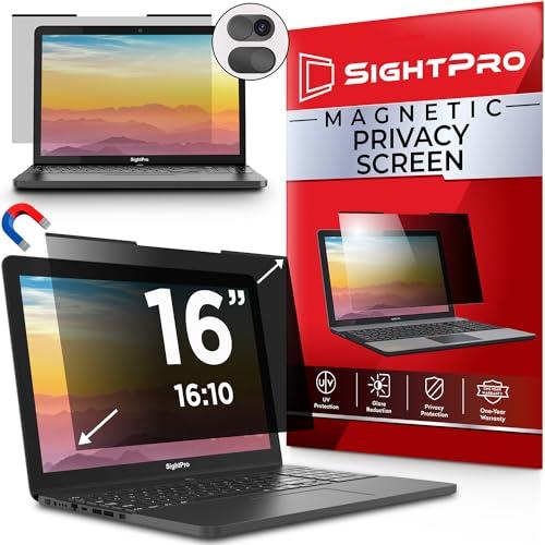 SightPro Magnetic Laptop Privacy Screen 16 Inch 16:10 - Patented Removable Laptop Privacy Filter Shield and Protector