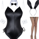 Womens Bunny Costume Girl Suit Senpai Cosplay Anime Role Costume One Piece Bodysuit Stockings Set, Size: L