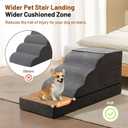 Large Dog Stairs Extra Large Dog Steps for Bed, Couch & Car, 6-Step Pet Steps for Puppies & Senior Dogs, Pet Stairs with Washable Cover, Side Pockets, Non-Slip Bottom, 43.3" L x 19.7" W Grey