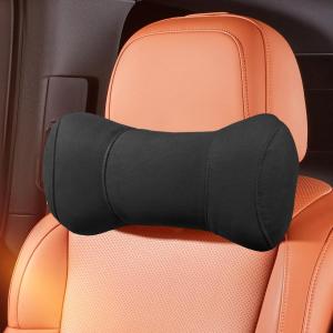 Car Headrest Pillow for Driving - Memory Foam Soft Automotive Neck Support Pillow Cushion with Adjustable Strap - Comfortable Car Seat Headrest Pillow for Neck Pain Pressure Relief (Black)