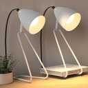 PARTPHONER Table Lamp Set of 2, 350Rotatable Small Desk Lamp, Modern White Reading Bedside Lamps, Suitable for Study, Bedroom, Office, Dorm, Children's Room, 2 Bulbs Included