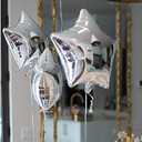 24 Pcs 18" Silver Star Balloons Foil Balloons Mylar Balloon for Baby Shower, Gender Reveal, Wedding, Magical Prom or Engagement Party Decoration