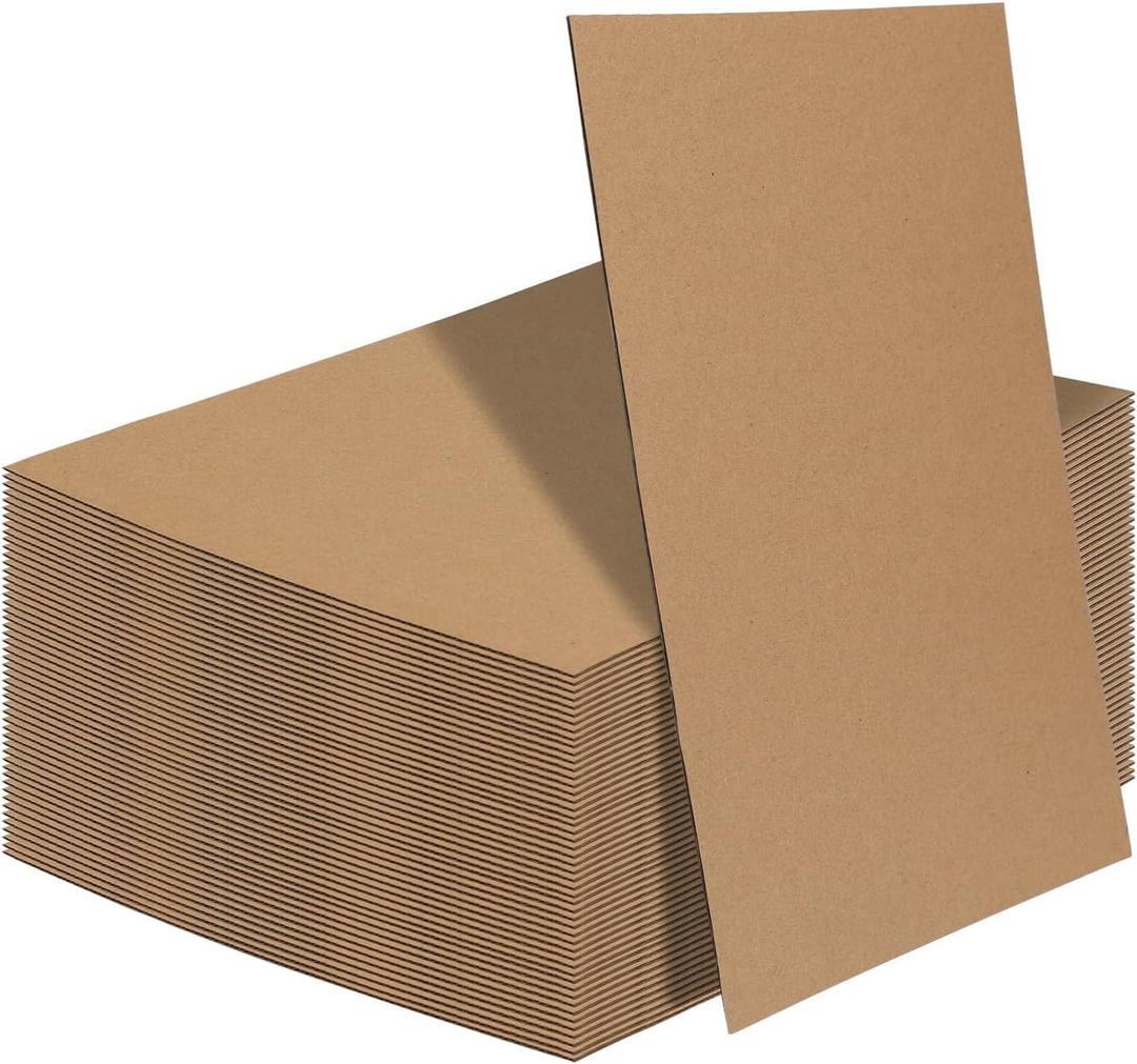 Calenzana 9x12 Corrugated Cardboard Sheets Set of 50, Flat Card Boards Inserts for Crafts, Packing, Shipping, Moving, Mailing