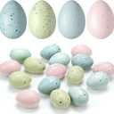 Easter Speckled Eggs 2.4 in Plastic Speckled Eggs Bowl and Vase Filler Faux Chicken Eggs for DIY Spring Displays and Easter Decorations (Pink, Blue, Yellow, Light Blue,16 Pcs)