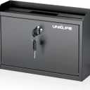 Uniclife Wall Mounted Mailbox with Key Lock & Newspaper Holder, Suggestion Box with Top Slots, Key Drop Box, Safe Lock Box, Metal Donation Box, Ballot Box for Office Business Activity