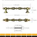 2 Pack Zinc Alloy Vintage Drawer Pulls with Screws - Ornate Drawer Handles for Kitchen Cabinets, Dresser Drawers, Furniture Hardware (Antique Brass, 5.04 inch Hole spacing)