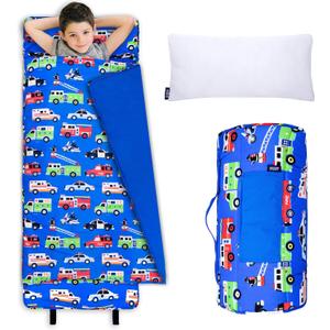Wildkin Nap Mat with Pillow and Blanket, Preschool Rest Mat, Heroes | Removable pillow, 50 x 20 in mat plus 40 x 31 in blanket, machine washable mat, ages 3-7
