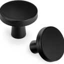 goldenwarm 25 Pack Matte Black Cabinet Knobs for Kitchen Hardware Handles Round Dresser Drawer Knob for Closet Bifold Modern Cabinets Pulls,1.27 Inch