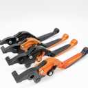 Generic Compatible with KTM Duke 125 200 250 390 RC125 RC200 RC390 Brake Clutch Lever CNC Aluminum Extendable Adjustable Levers Accessories (Black Orange Orange)