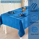 Rectangle Table Cloth Linen Farmhouse Stainproof Waterproof Washable Polyester Oblong Rectangular Fabric Table Cover for Kitchen Dining Dinner (Navy Blue01, 84" x 60" (Rectangular))