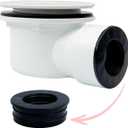 Low Profile Shower Drain Assembly Replacement, 2" PVC Side Outlet with Perforated Strainer Replacement for 1.5" or 2" Shower Base Drain