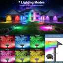 LANSOW 12 Pack Solar Spot Lights Outdoor Color Changing, 7 Modes Waterproof Solar Christmas Landscape Spotlights, LED Solar Powered Flood Lights for Yard Garden Pathway Outside Halloween, Auto ON/Off