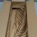 29” Large Gold Palm Leaves Palm Fronds Tropical Leaves Areca Palm Branches Artificial Palm Leaves with Stem Golden Palm Tree Leaves Faux Palm Leaves for Floral Arrangement Fake Gold Leaves 6Pcs