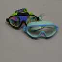 Seago Swim Goggles 2 Pack Anti-Fog Anti-UV Wide View Swimming Goggles for Kids 3-14 (Light Blue & Black/Green)