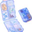 1Pack Travel Pill Organizer - 10 Compartments Pill Case, Compact and Portable Pill Box, Perfect for On-The-Go Storage, Pill Holder for Purse Blue