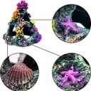 GSD Aquarium Colorful Coral Reef Set Fish Tank Decoration Mountain Ornament for Aquarium Environments Decor Accessories, Coral Mountain x 1, Aquatic Plant x 4, 5.2 inches x 5.2 inches x 6 inches
