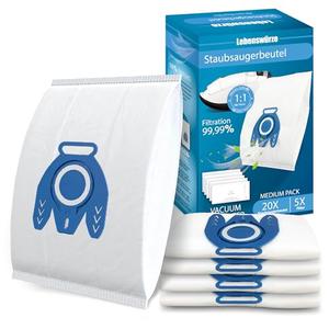 20 Pack 3D Airclean GN Vacuum Bags Compatible with Miele Classic C1, Complete C1/C2/C3, S2/S5/S8 Series Canister Vacuum Cleaner, Anti-Allergy Dust Bags with 5 Motor Protection Filters & 5 Air Filters