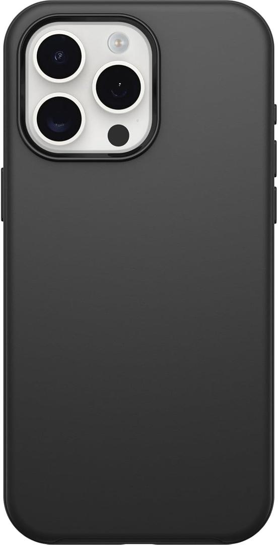 OtterBox iPhone 15 Pro MAX (Only) Symmetry Series Case - Black, Ultra-Sleek, Wireless Charging Compatible, Raised Edges Protect Camera & Screen