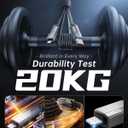 5 x SHEZI [Upgraded 2.0] 4-in-1 Short USB C Cable 60W 0.6FT Fast Charging [480Mbps Data Sync] Flat Nylon Braided Charger Cord Combo, USB A/C to C/L Multi Charge Cable for iPhone/iPad & Most Devices, Grey