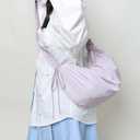 Nylon Crossbody Bags for Women, Ruffled Crescent Bag with Adjustable Strap, Large Capacity Casual Hobo Dumpling Shoulder Bag