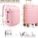 Luggage Sets 3 Piece, 20 Inch Hardshell Carry On Luggage 22x14x9 Airline Approved, Suitcase with TSA Locks & YKK Zippers, Carry On Suitcase with Wheels for Men & Women Travel
