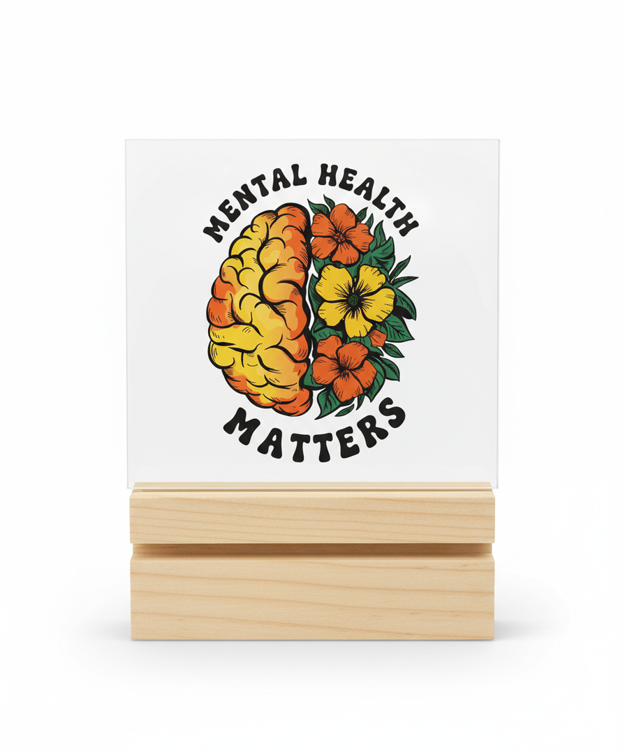 Mental Health Matters Psychologist Gift Clear Desk Decor Signs, Graduation Gift for Psychiatrist Acrylic Plaque, Appreciation Thank You Gifts Mental Health Therapist Office Decor Signs