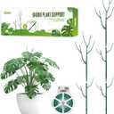 5 Pack Stackable Plant Support Stakes, Climbing Plant Support Structures for Monstera, Pothos, Philodendron Garden Plant Stakes for Indoor Outdoor Plants (Green)