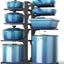 ORDORA Pots and Pans Organizer: under Cabinet, 20.8" Height Heavy Duty 120LBS Pots Pans Organizer Rack for under Cabinet 8-Tier Adjustable for Big Stockpots, Dutch Oven, Cast-iron Pans, Heavy Cookware
