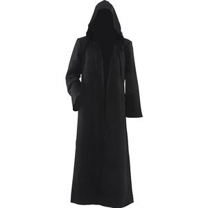 Men's Cosplay Cloak Robe Costume Halloween Tunic Hooded Uniform Size 3XL, Black 