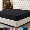 Utopia Bedding Queen Fitted Sheet - Bottom Sheet - Deep Pocket - Soft Microfiber - Shrinkage and Fade Resistant - Easy Care -1 Fitted Sheet Only (Black)