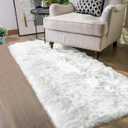 Latepis Runner Rugs for Hallway 2x8 White Faux Sheepskin Fur Rug Fluffy Shag Rugs for Bedroom Living Room Rug Rectangle
